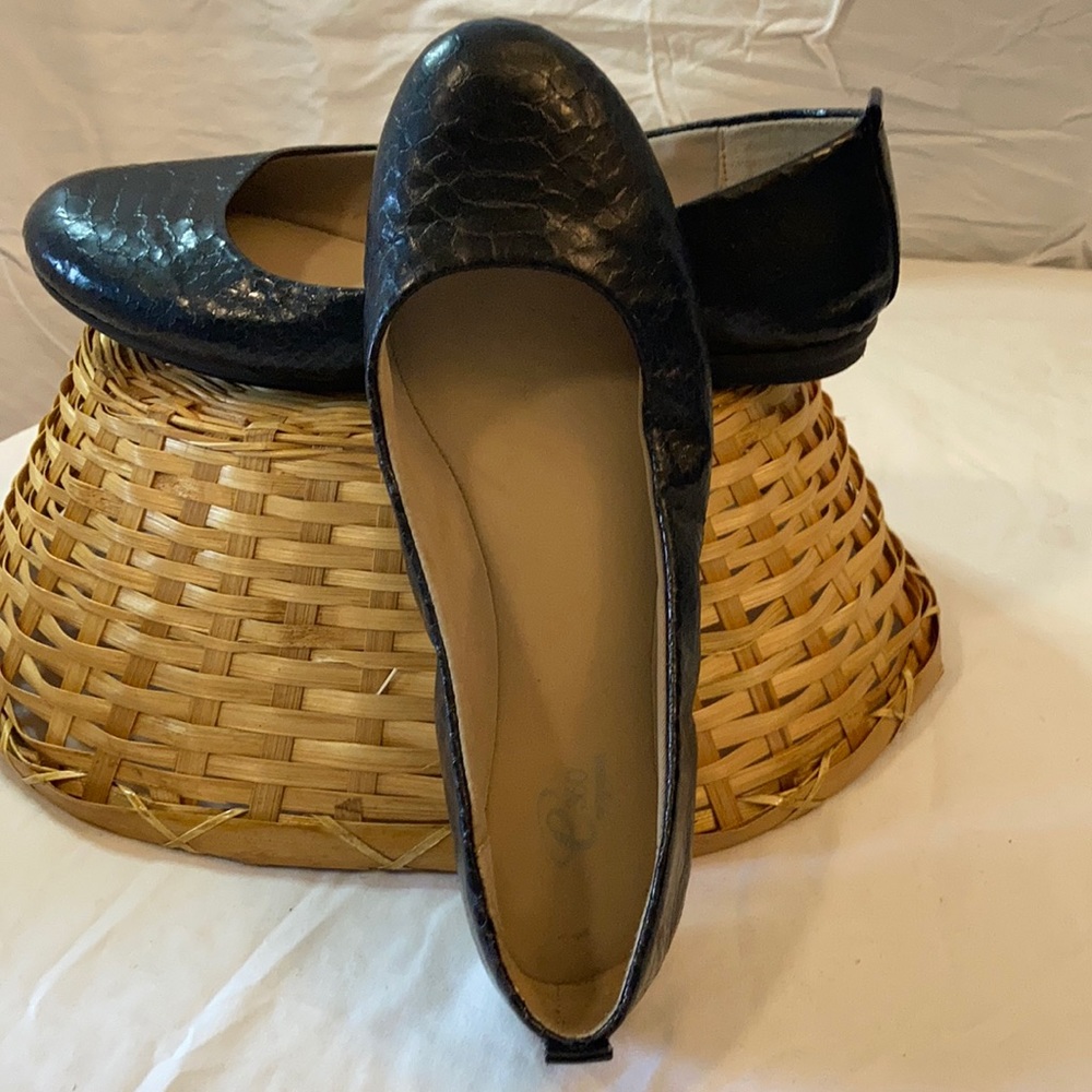 Patent reptile blacks flats